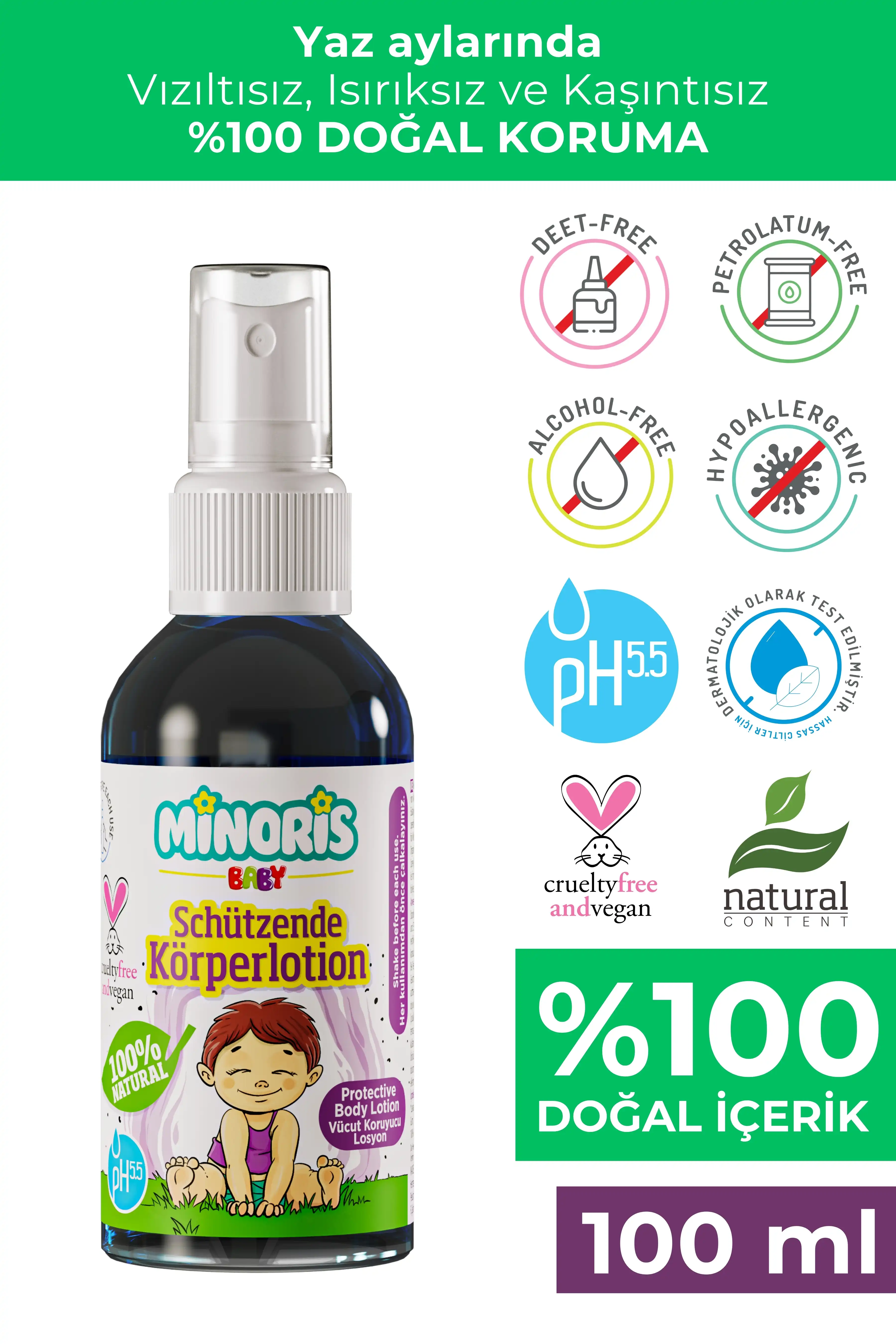 Minoris Baby Koruyucu Vücut Spreyi 100 ml