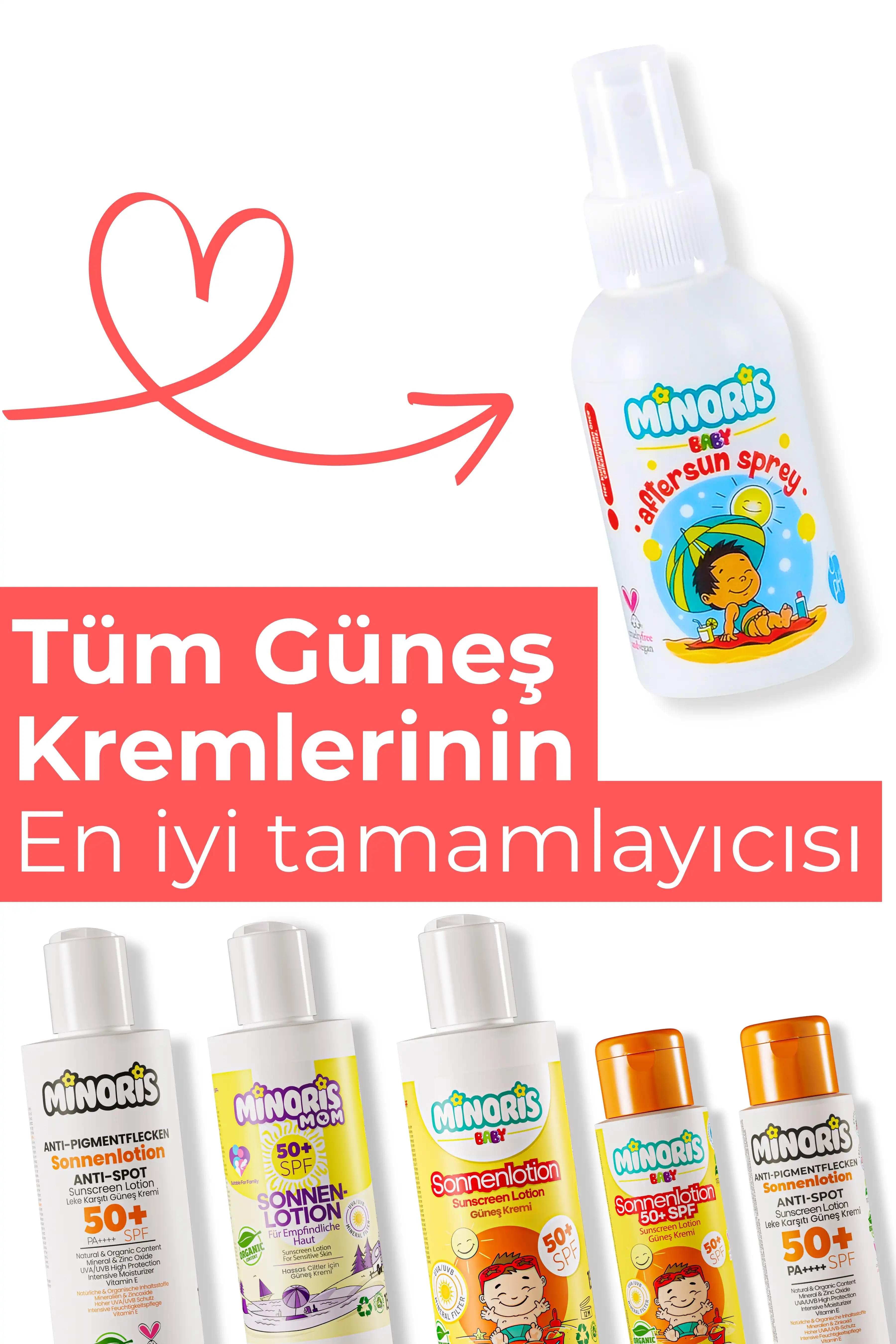 Minoris Baby Organik After Sun Sprey ve Güneş Sonrası Yoğun Nemlendirici 100 ml
