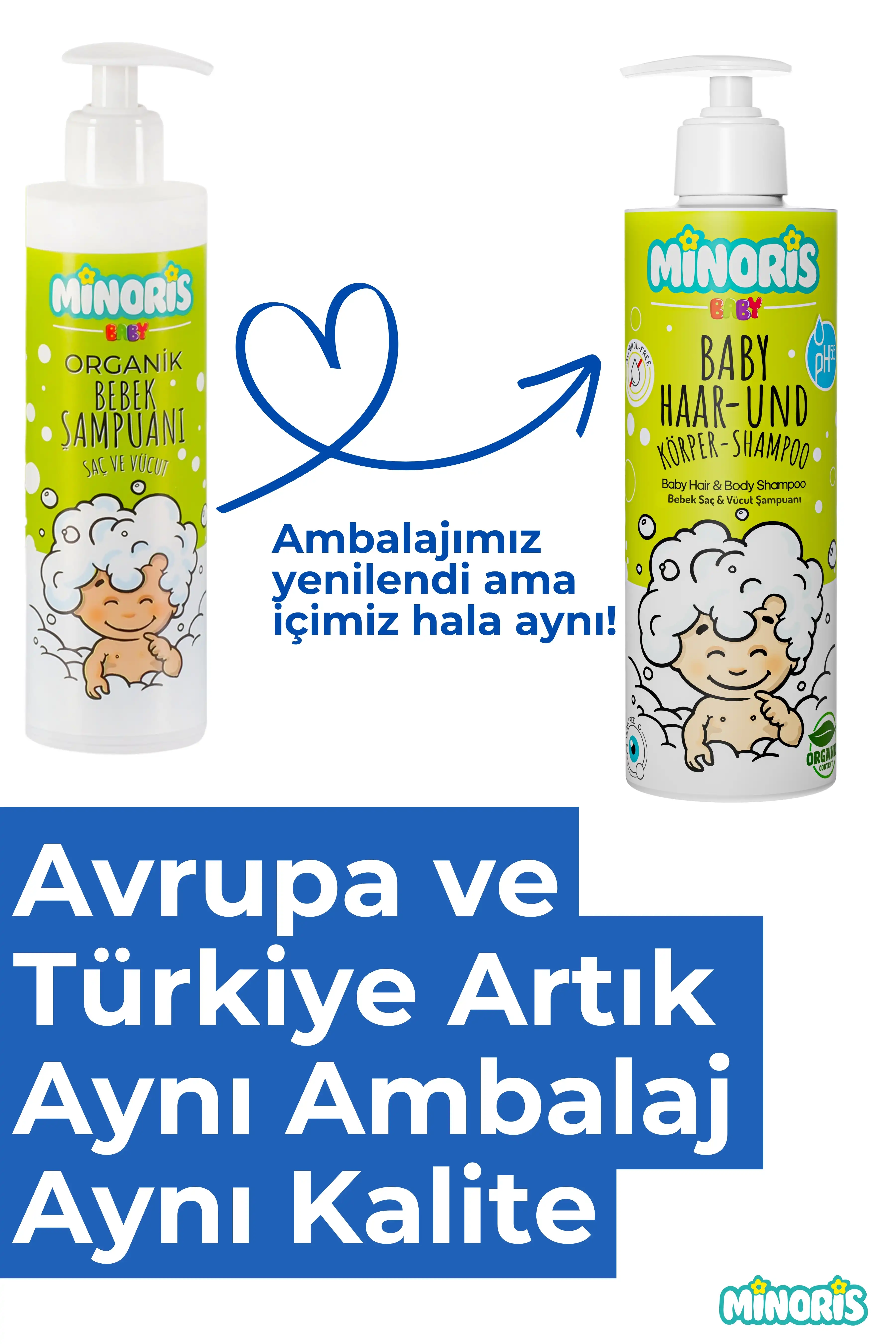 Minoris Baby Organik Bebek Saç ve Vücut Şampuanı 400 ml