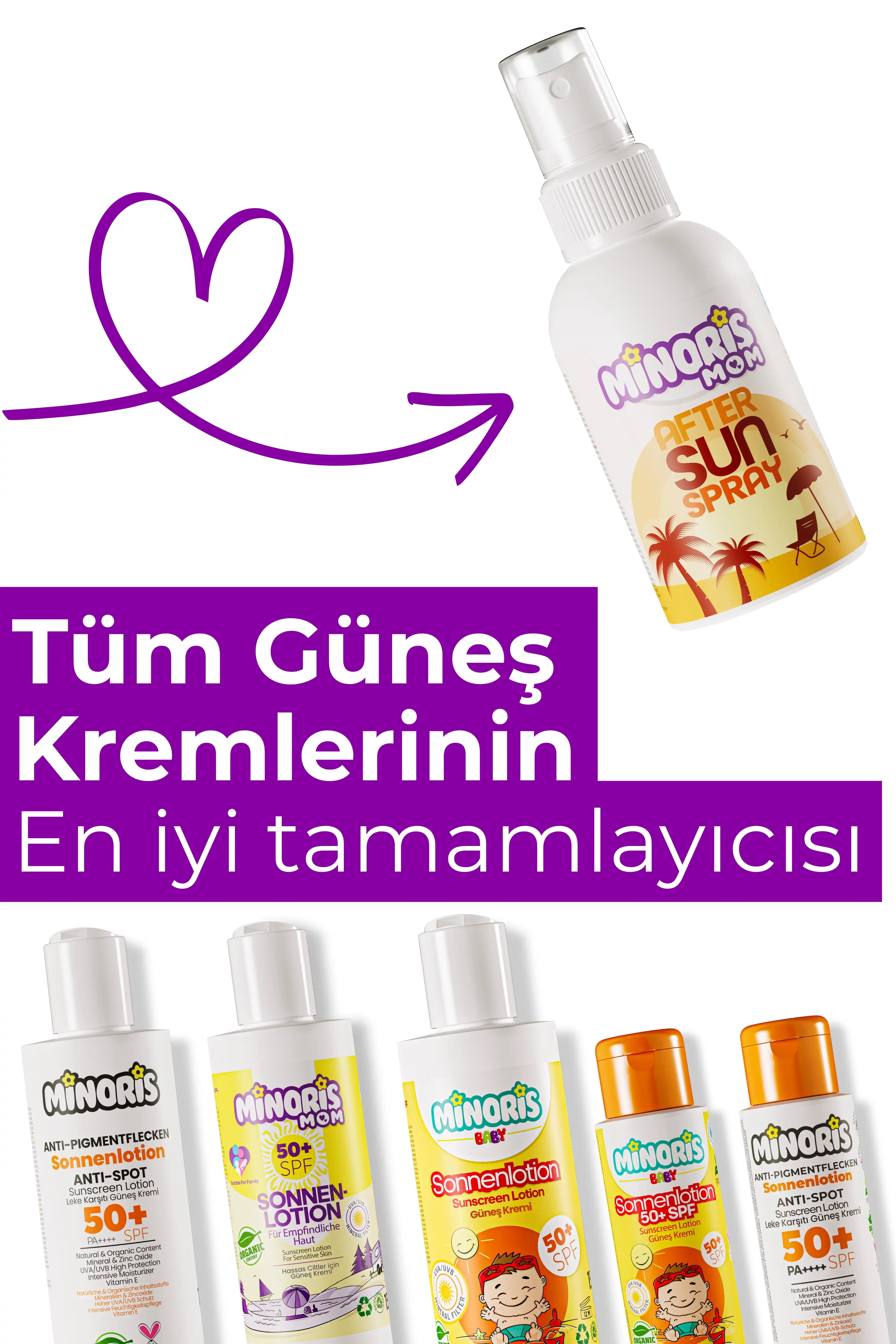 Minoris Mom Organik After Sun Sprey ve Güneş Sonrası Yoğun Nemlendirici 100 ml
