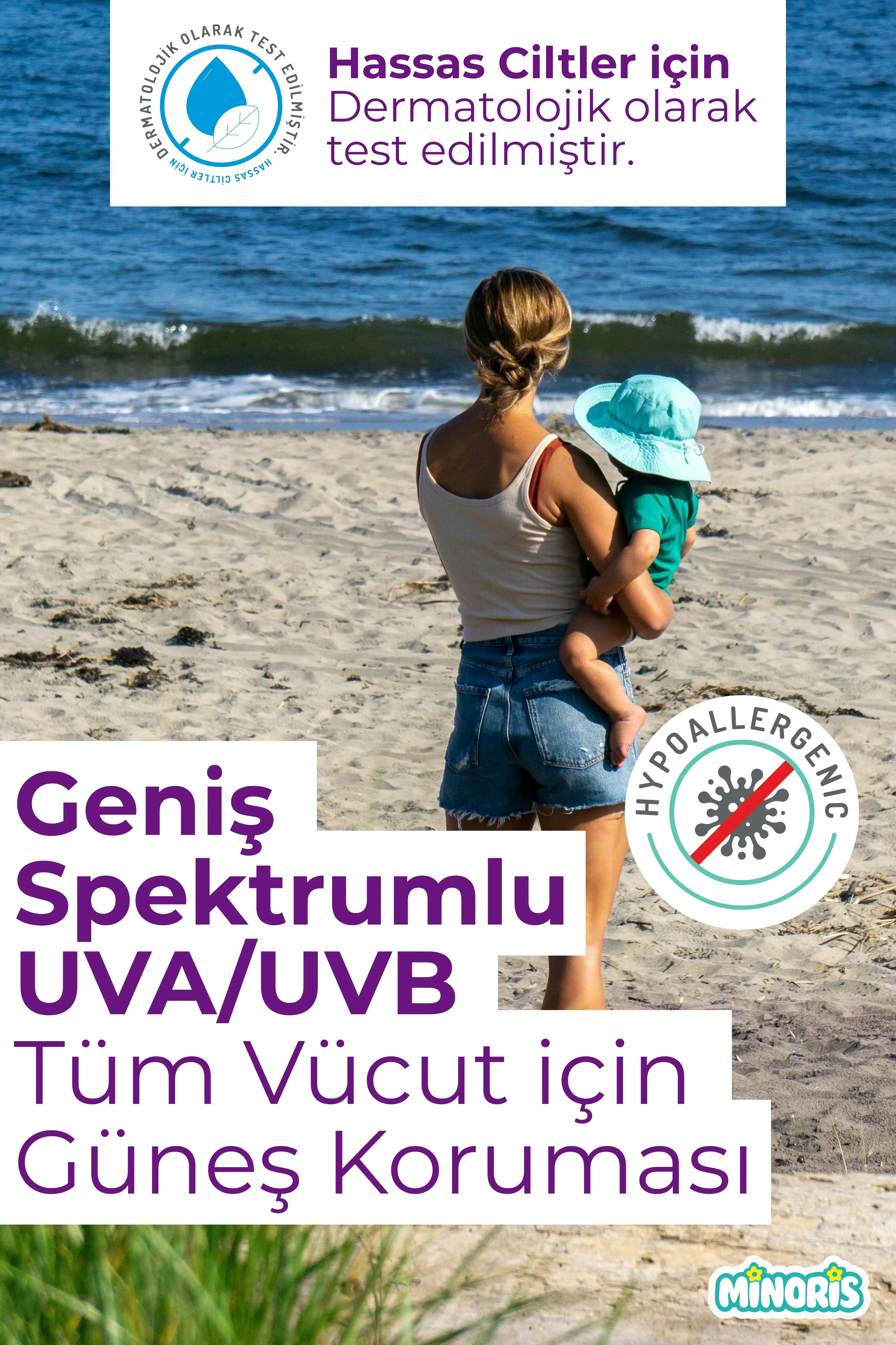 Minoris Mom Organik Hassas Ciltler İçin Güneş Kremi SPF50 150 ml