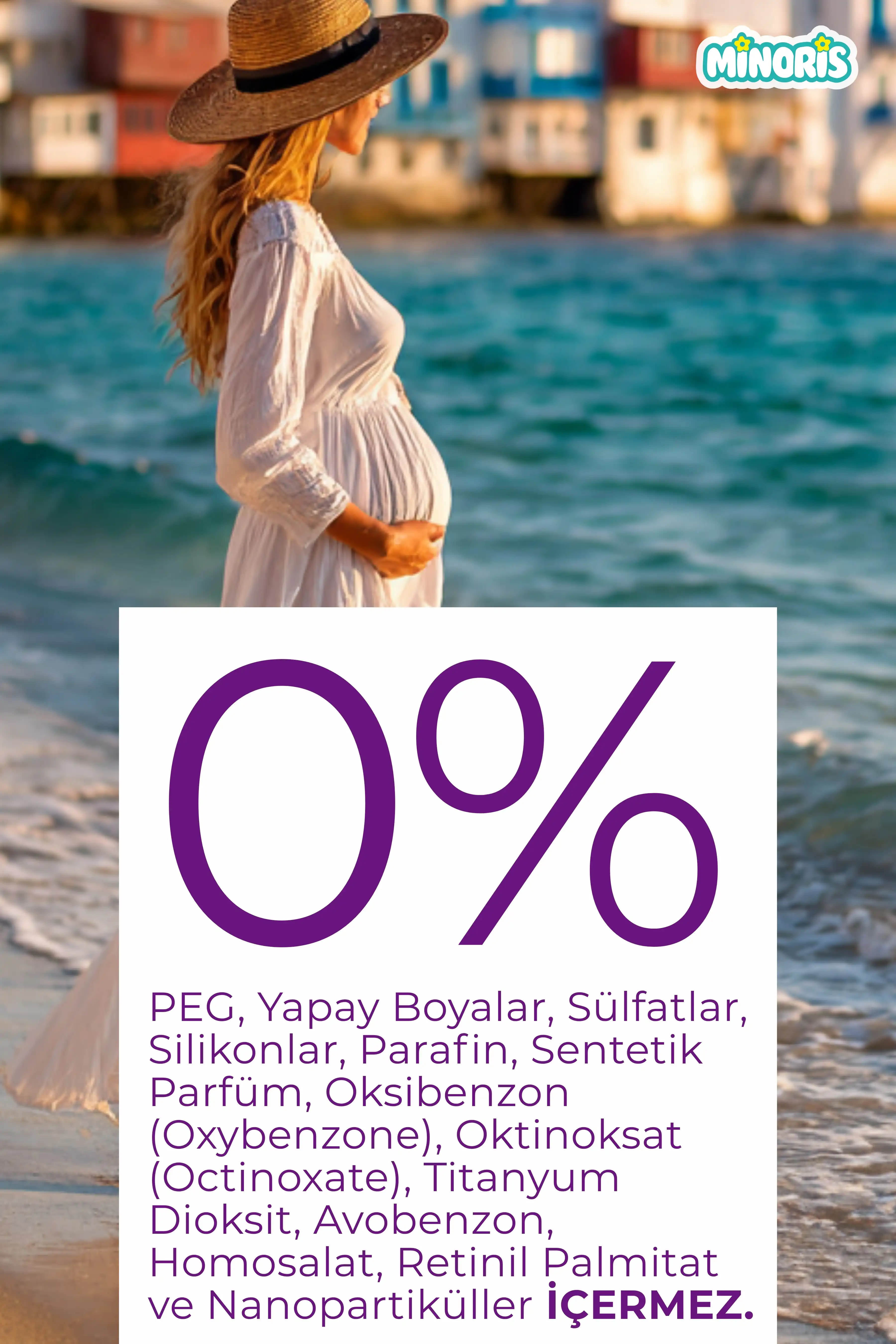 Minoris Mom Organik Hassas Ciltler İçin Güneş Kremi SPF50 150 ml