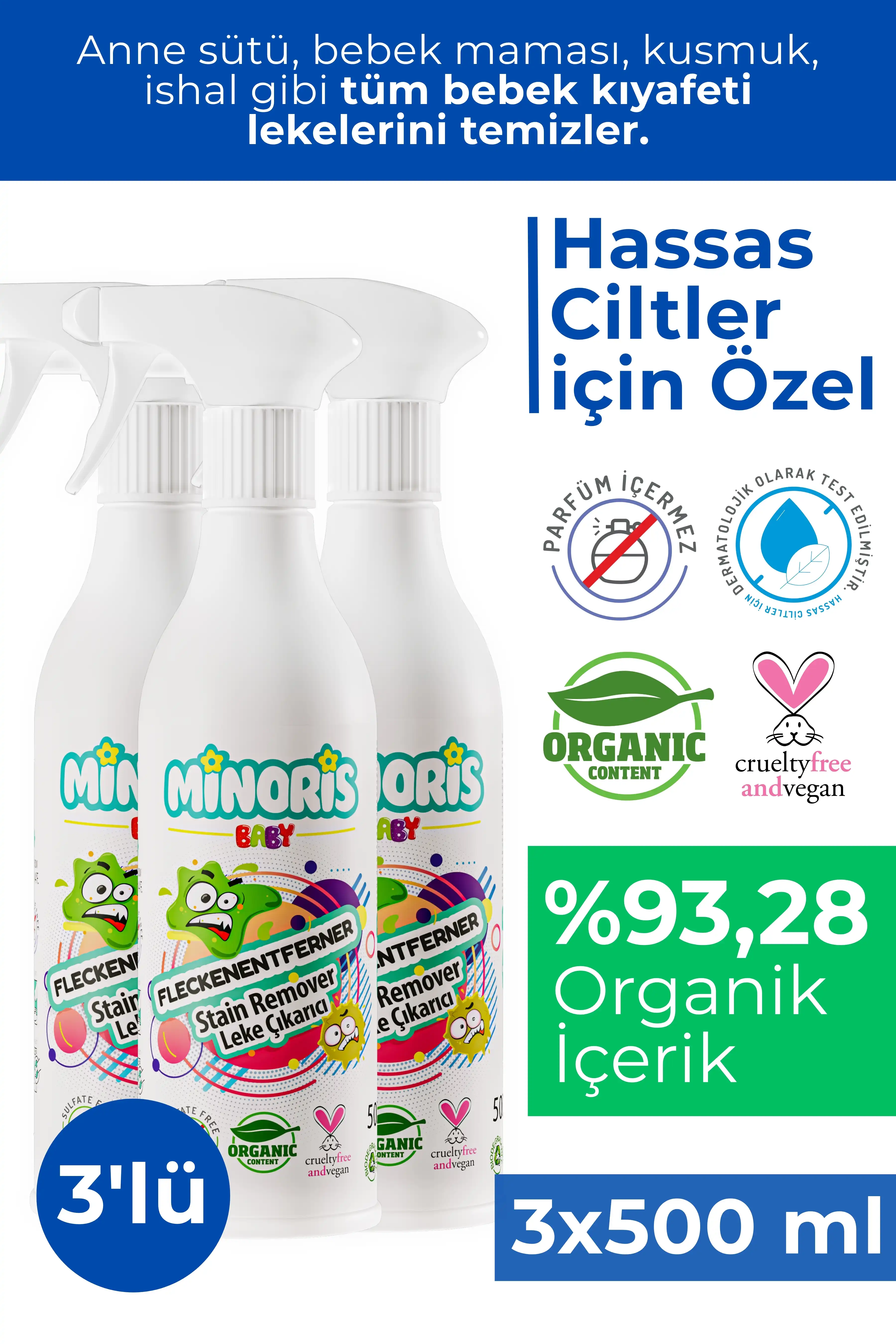 Minoris Organik Leke Çıkarıcı 3lü Set