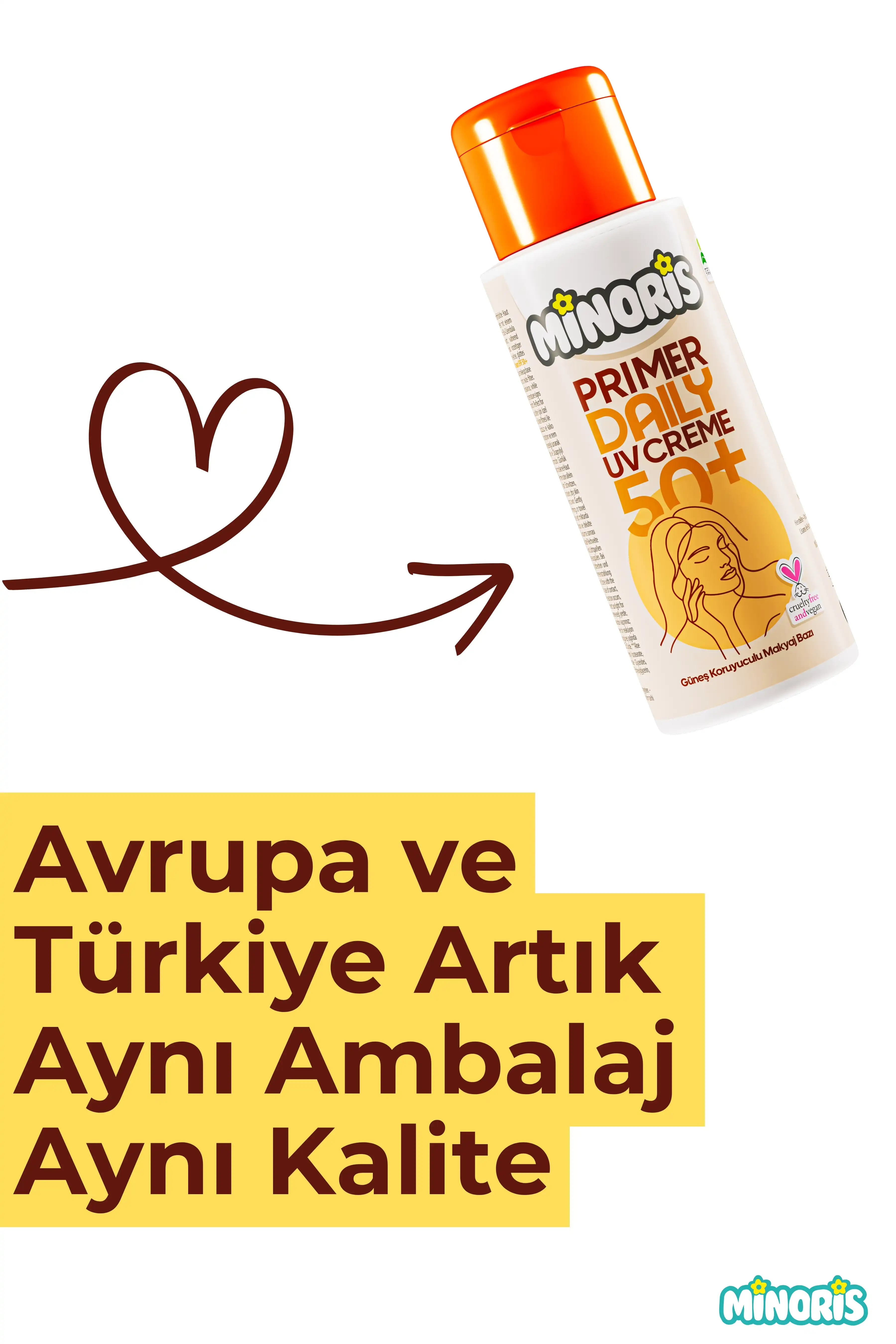 Minoris Primer Daily Organik Güneş Koruyuculu Makyaj Bazı SPF50+ PA++++ 50 ml