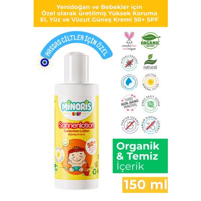 Minoris Baby Organik Bebek Güneş Kremi SPF50+ 150 ml
