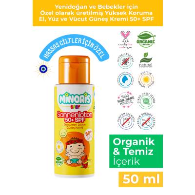 Minoris Baby Organik Bebek Güneş Kremi SPF50+ 50 ml
