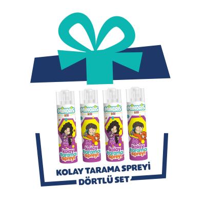 Minoris Kids Organik Kolay Tarama Saç Spreyi 4lü Set