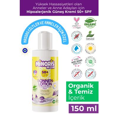 Minoris Mom Organik Hassas Ciltler İçin Güneş Kremi SPF50 150 ml