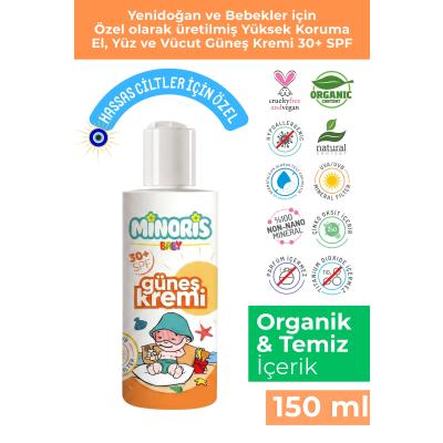 Minoris Baby Organik Bebek Güneş Losyonu SPF30 150 ml